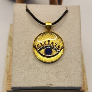 Gold Evil Eye Pendant Necklace